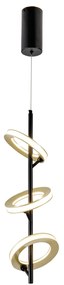 Pendente Anillo 20X61Cm Vertical Led 40W 3000K Bivolt Alumínio Preto E...