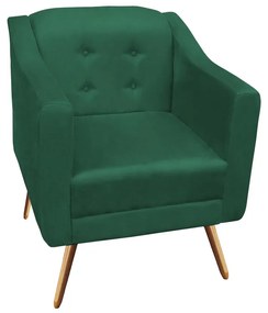 Kit Sofá Namoradeira + Poltrona Bruna Suede Verde Bandeira Pé Palito