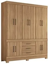 Guarda Roupa Casal 10 Portas 3 Gavetas New Murano D02 Amendola Touch