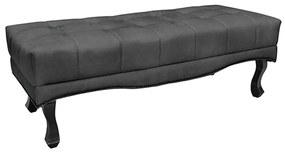 Recamier Decorativo 140cm Loewe Suede Pés de Madeira Cinza G63 - Gran Belo