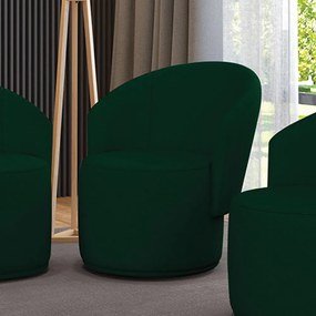 Poltrona Decorativa Orgânica Fixa para Sala Malu Bouclê M11 - D'Rossi - Verde