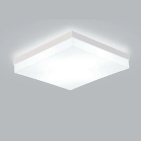 Plafon De Sobrepor Flutua Quadrado 25X25Cm 2Xe27 Metal E Acrílico | Us... (MT-M Mate Metálico)
