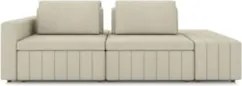 Sofá Ilha e Puff Sala Living 285cm Siesta M22 Linho Areia    - Mpozena