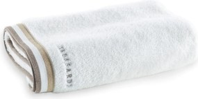 Toalha Rosto Trussardi Montello Branco Barra Bege