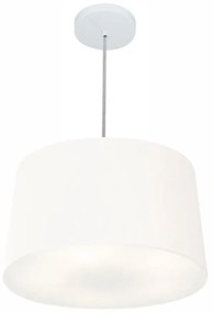 Lustre Pendente Cone Md-4156 Cúpula em Tecido 30/45x40cm Branco - Bivolt
