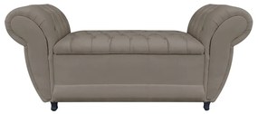 Recamier Baú Londres 1,20 m Suede Marrom Rato D'Rossi