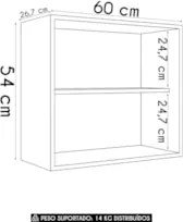 Armário de Cozinha Aéreo Nicho 60cm Pérola Z34 Preto        - Mpozenat