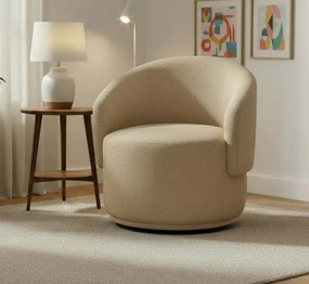 Poltrona Decorativa Giratória Sala de Estar Recepção Jasmine Linho