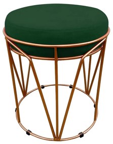 Puff Multiuso com Mesa Babu 2 em 1 Suede Base Cobre D'Rossi - Verde