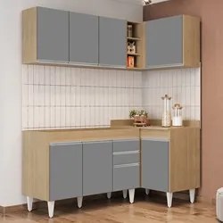 Armário de Cozinha Modulado de Canto Esquerdo 4 Peças CP46 Balcão sem