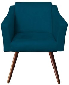 Poltrona San Marino Decorativa Suede Azul Marinho
