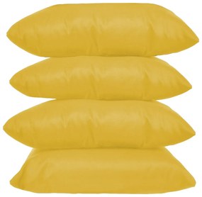 Kit 4 Almofadas Decorativas 40x40 Tecido Suede Amarelo