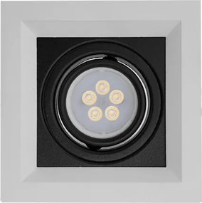 Plafon De Embutir Quadrado Aluminio Recuado Ii - PRETO / BRANCO