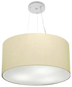 Lustre Pendente Cilíndrico Md-4189 Cúpula em Tecido 50x30cm Algodão Crú - Bivolt