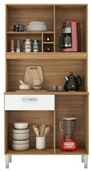 Kit Cozinha Compacta 4 Portas 1 Gaveta Malta D02 Amendola/Branco - Mpo