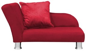 Divã Cama Pet Luxo para Cães E Gatos Elegante Confortável Suede Vermelho