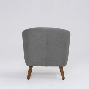 Poltrona Decorativa Milão D07 Pés Madeira Linho Mescla Cinza - D'Rossi