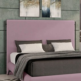 Cabeceira Design para Cama de Casal Bezos Pés em Madeira Veludo Rosê G91 - Gran Belo