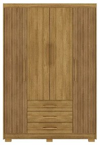 Guarda Roupa Espanha 4 Portas e 3 Gavetas Nature/Brisa - Vila Rica Móveis