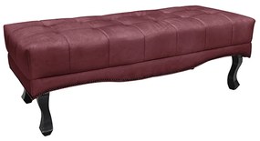 Recamier Decorativo 195cm Loewe Veludo Pés de Madeira Vinho G63 - Gran Belo