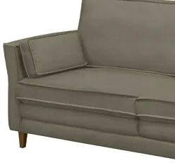 Sofá Living 3 Lugares 180cm Pés Madeira Efraim F05 Veludo Castor - Mpo