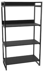 Estante Livreiro Prisma Estilo Industrial 80cm 4 Prateleiras C08 Preto