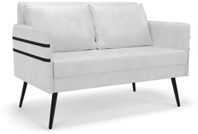 Namoradeira 02 Lugares Mari Corano Pés Palito de Ferro D03 - D'Rossi - Branco