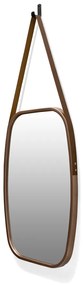 Espelho Decorativo Retangular com Moldura de Plastíco Rosê Alça Caramelo 65x43,5 cm - D'Rossi
