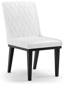 Cadeira Sala de Jantar Base Madeira Preto Sofia Sintético PU D03 - D'Rossi - Branco