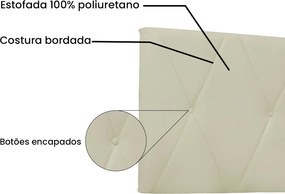 Painel Aquilla Para Cama Box Queen 160 cm Corino S04 - D'Rossi - Bege