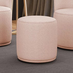Puff Redondo Orgânico para Sala Malu Bouclê M11 - D'Rossi - Rose