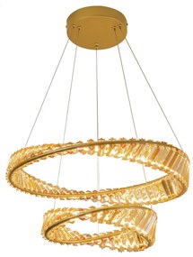 Pendente Mandala Duplo Ø40 E Ø60X8Cm Led 100W 3000K Bivolt Alumínio Do...