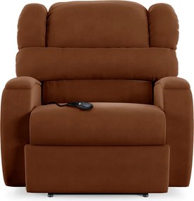 Poltrona do Papai Sala de Cinema Reclinável Kylie Controle Power Elétrico USB Veludo Terracota G23