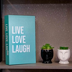 Livro Decorativo de Papel  Verde "Live Love Laugh Verde" 27x14x5 cm - D'Rossi