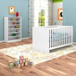 Berço Americano Mini Cama Doce Sonho e Armário Bell Branco Q02 - Mpoze