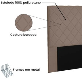 Cabeceira Cama Box Solteiro 90cm Esmeralda Suede Caramelo - Sheep Estofados - Marrom