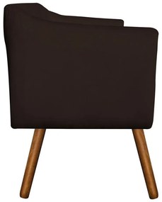 KIT 02 POLTRONAS JULIA SUEDE MARROM PES