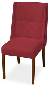 Cadeira de Jantar Lecce Veludo Vermelho