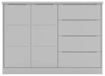 Cômoda Infantil 2 Portas 4 Gavetas Lua Z39 Cinza - Mpozenato