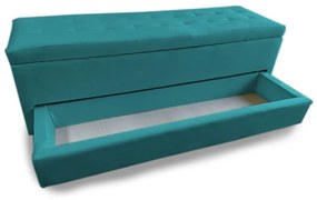 Calçadeira Baú com Sapateira Solteiro 90cm Paris Suede Turqueza - Sheep Estofados - Água