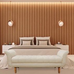 Recamier Olinda Suede 160 cm Pés Chanfrado Castanhos - D'Rossi - Bege