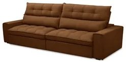 Sofá Retrátil Reclinável 4 Lugares 290cm Damy F05 Veludo Terracota - M