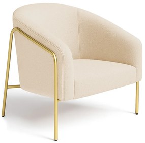 Poltrona Sala Industrial Alta Dourado Stella Bouclê D03 - D'Rossi - Bege