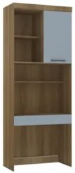 Escrivaninha Bancada Estudo Modulada 90cm Delphi Avelã/Grey L01 - Mpoz