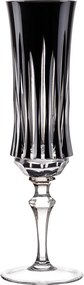Taça de Cristal Lapidado p/ Champagne - Preto - 66  Preto - 66