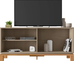Rack Bancada Tv Para Sala de Estar 136cm Visari C01 - D'Rossi - Marrom/Freijó