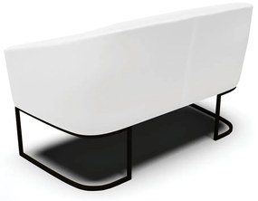 Sofá 2 Lugares Namoradeira Industrial Preto Stella Sintético D03 - D'Rossi - Branco