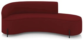 Sofá 4 Lugares Orgânico 440cm Pé Ferro Preto Morgan Veludo Marsala