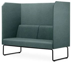 Sofa Privativo Pix com Divisoria e Assento Mescla Verde Base Aco Preto - 55075 Sun House