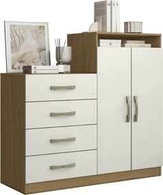 Cômoda Quarto 2 Portas Sapateira 120cm Elára Atacama/Off White A09 - D'Rossi